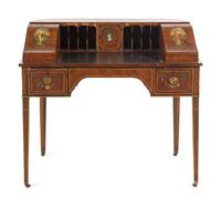 An Edwardian Painted Mahogany Carlton House Desk