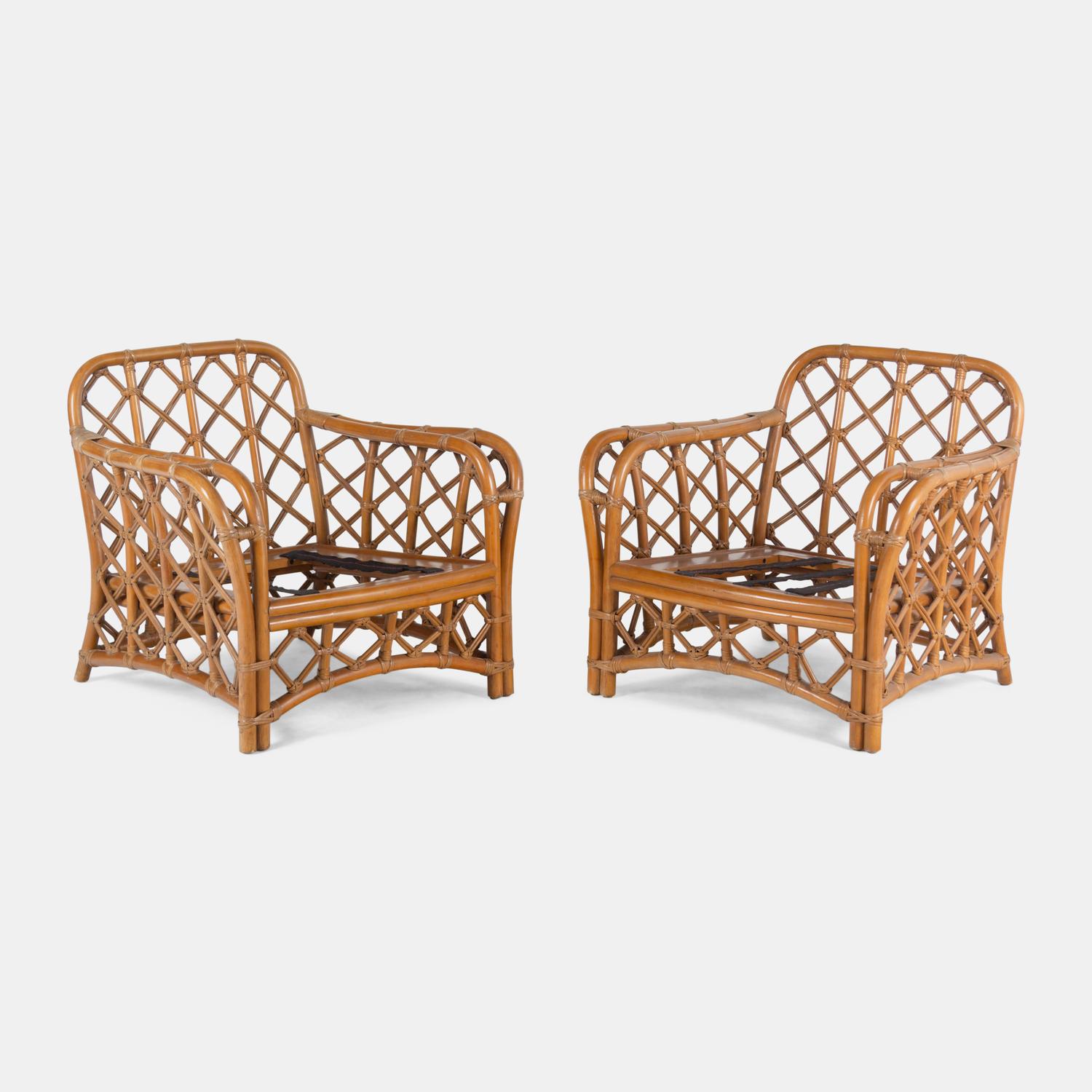 Pair of Lounge Chairs, c. 1970 Ficks Reed, USA