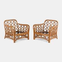 Pair of Lounge Chairs, c. 1970 Ficks Reed, USA