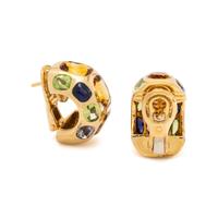 CHANEL, YELLOW GOLD AND MULTIGEM EARRINGS
