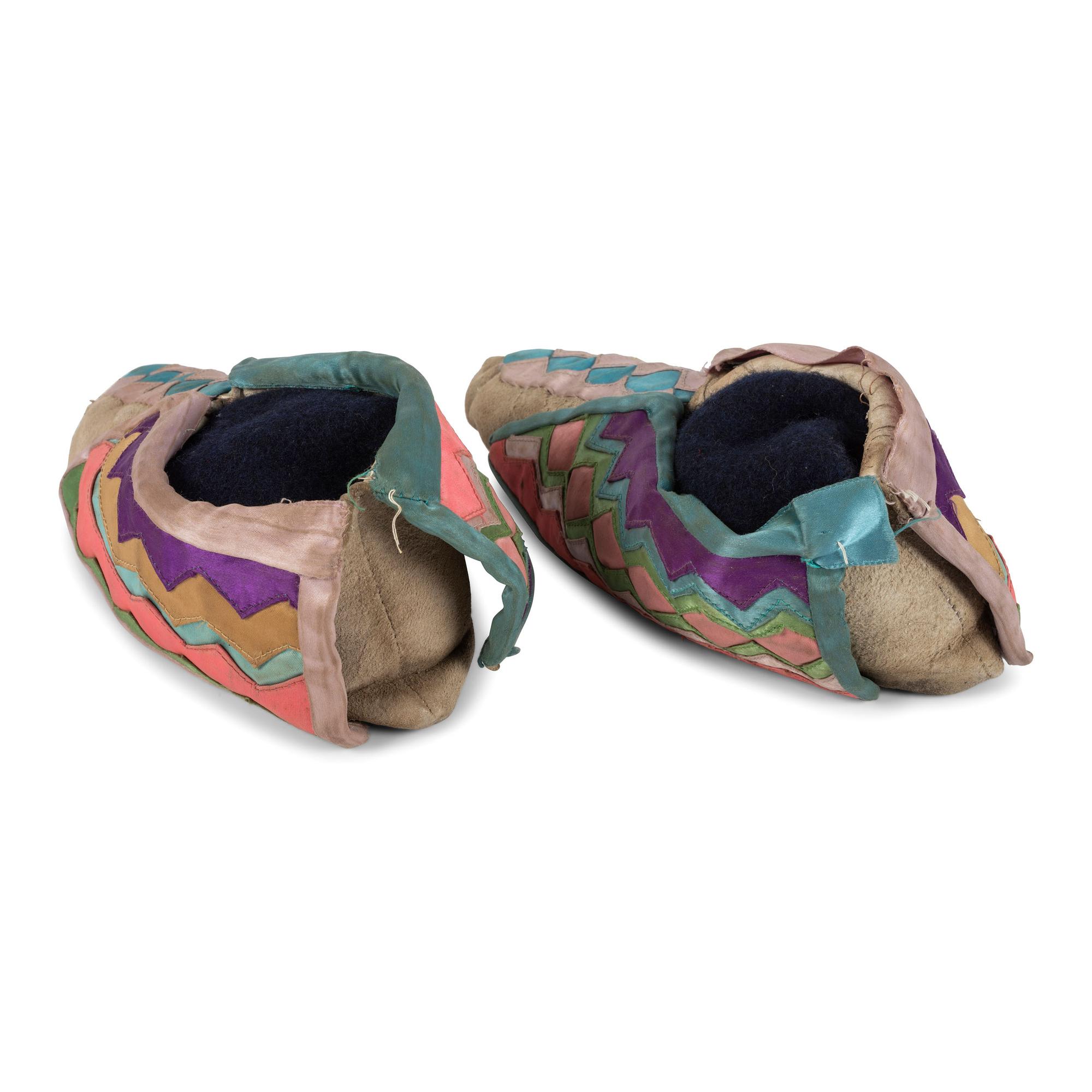 Osage Hide Moccasins, with Ribbon Work