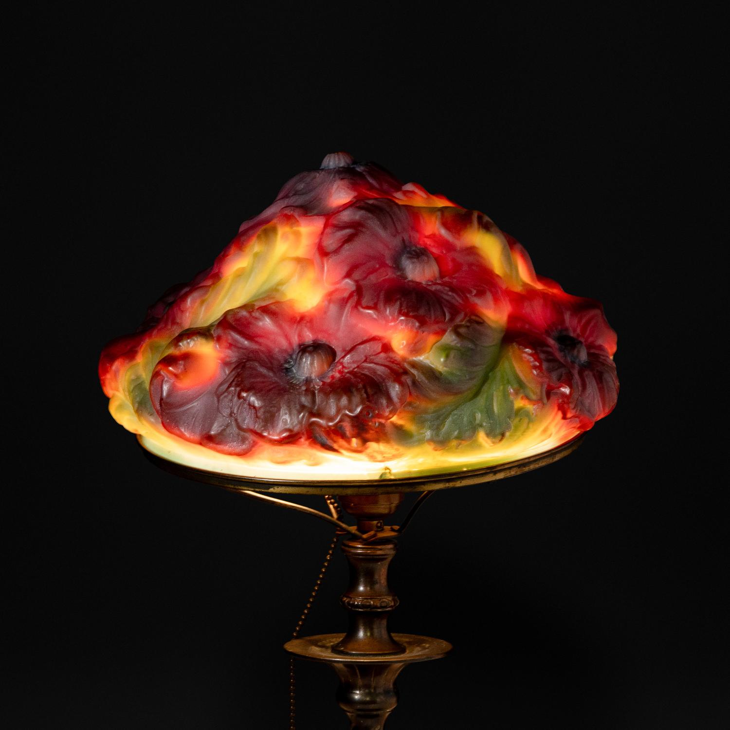 Boudoir lamp base with associated puffy Poppy shade