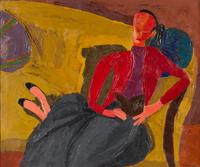 Herbert Katzman, (American, 1923-2004), Woman Reading, 1955
