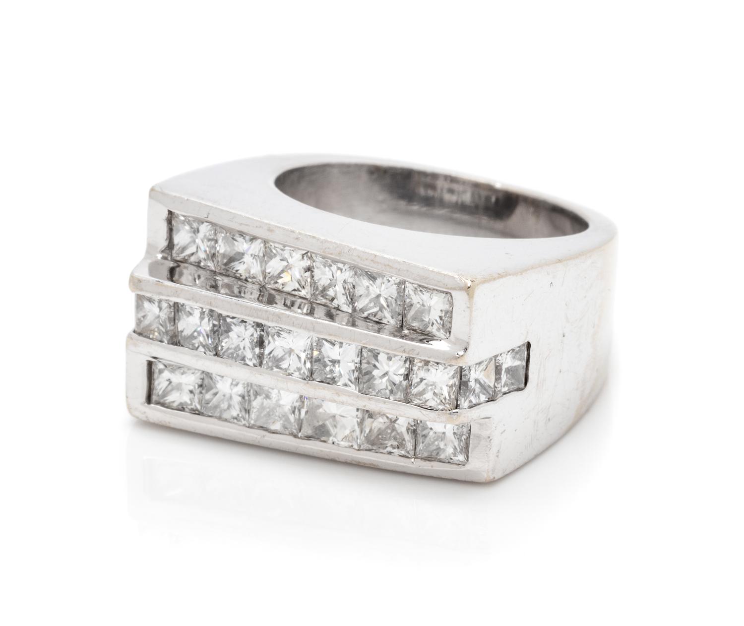 A 14 Karat White Gold and Diamond Ring, Jacob & Co., 15.10 dwts.