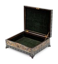 A French Brass and Pewter Inlaid Box
