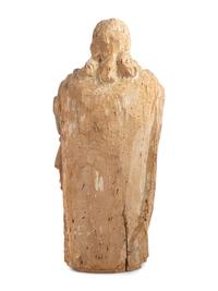 A Continental Carved and Painted Figure of a Saint