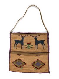 Nez Perce Cornhusk Wall Pocket, with Elk