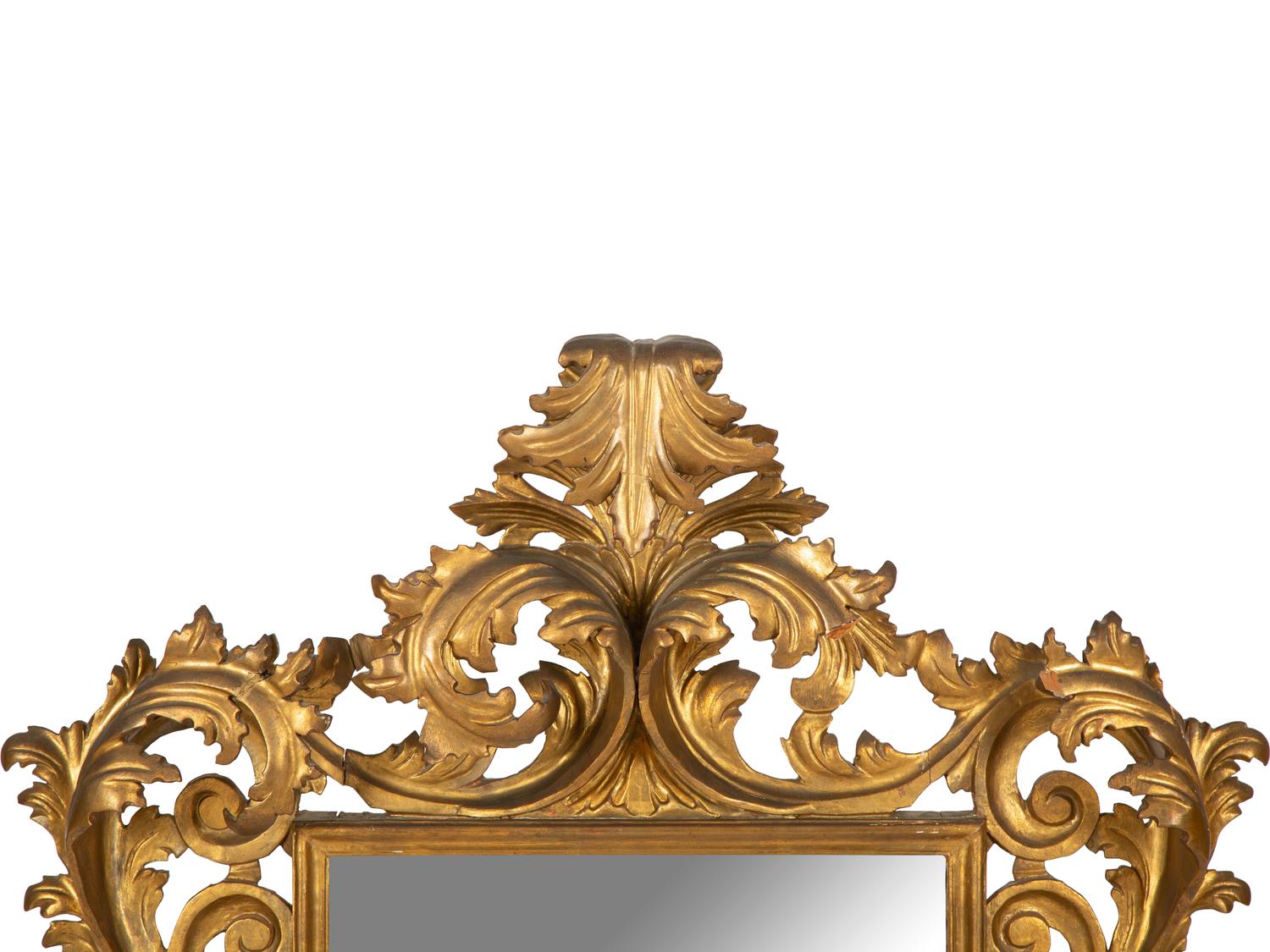 An Italian Rococo Style Giltwood Mirror