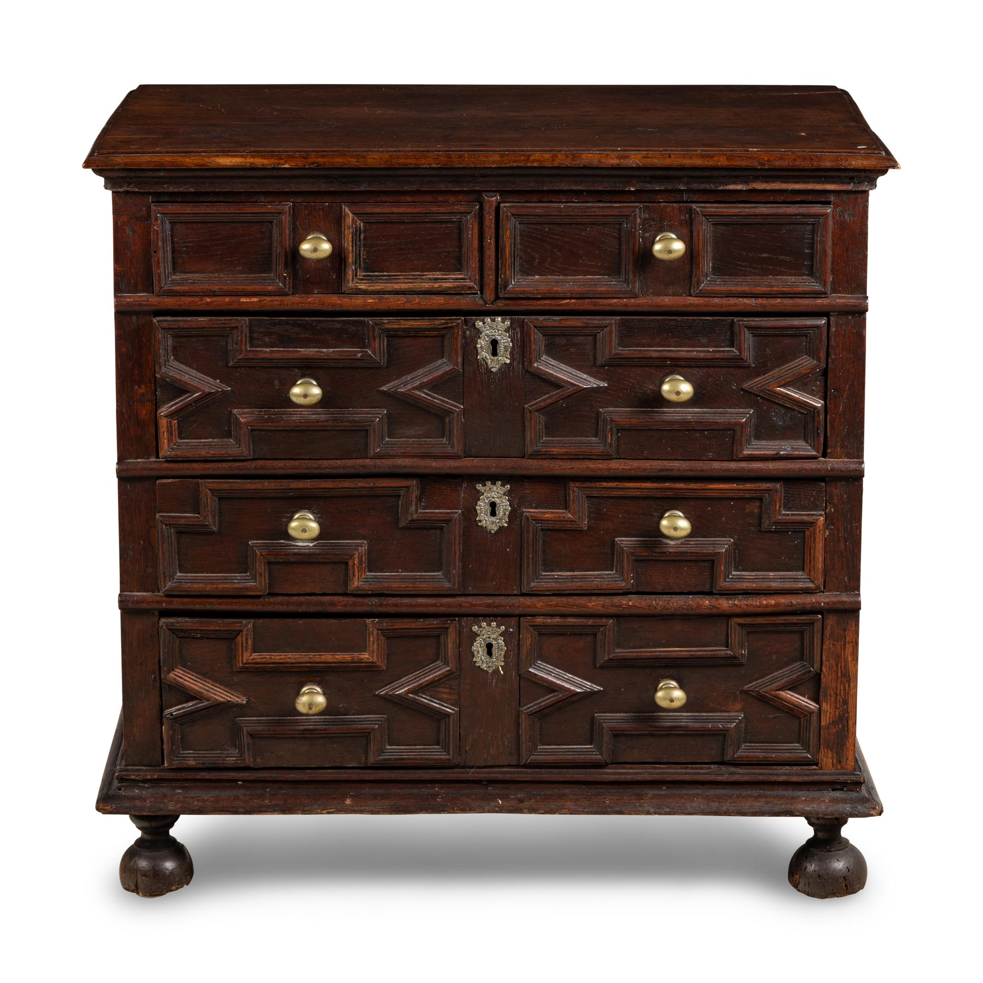 A Charles II Oak Chest of Drawers