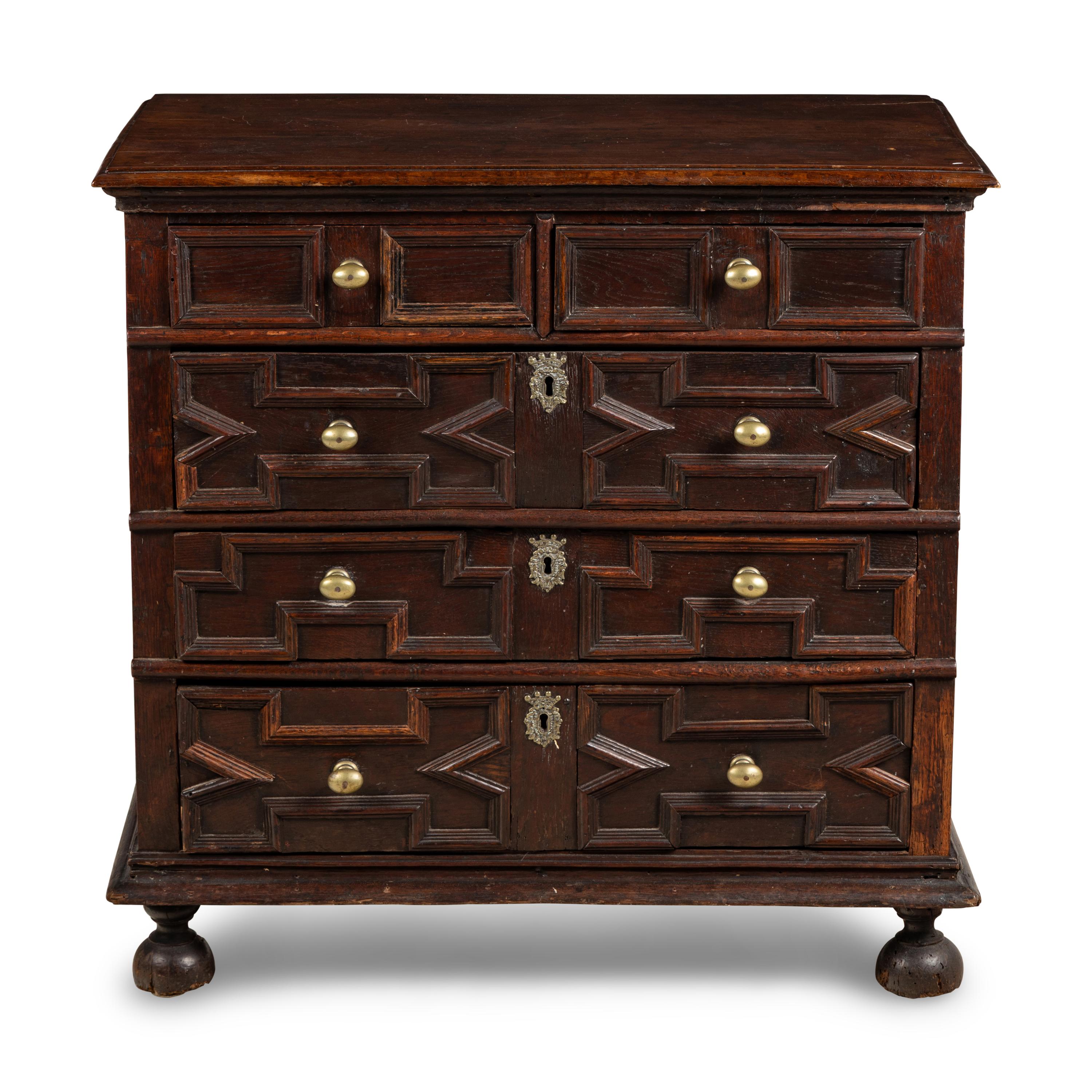 A Charles II Oak Chest of Drawers