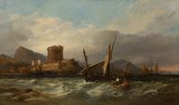 Native Shipping off Fort Solon, St.-Jean-de-Luz, France