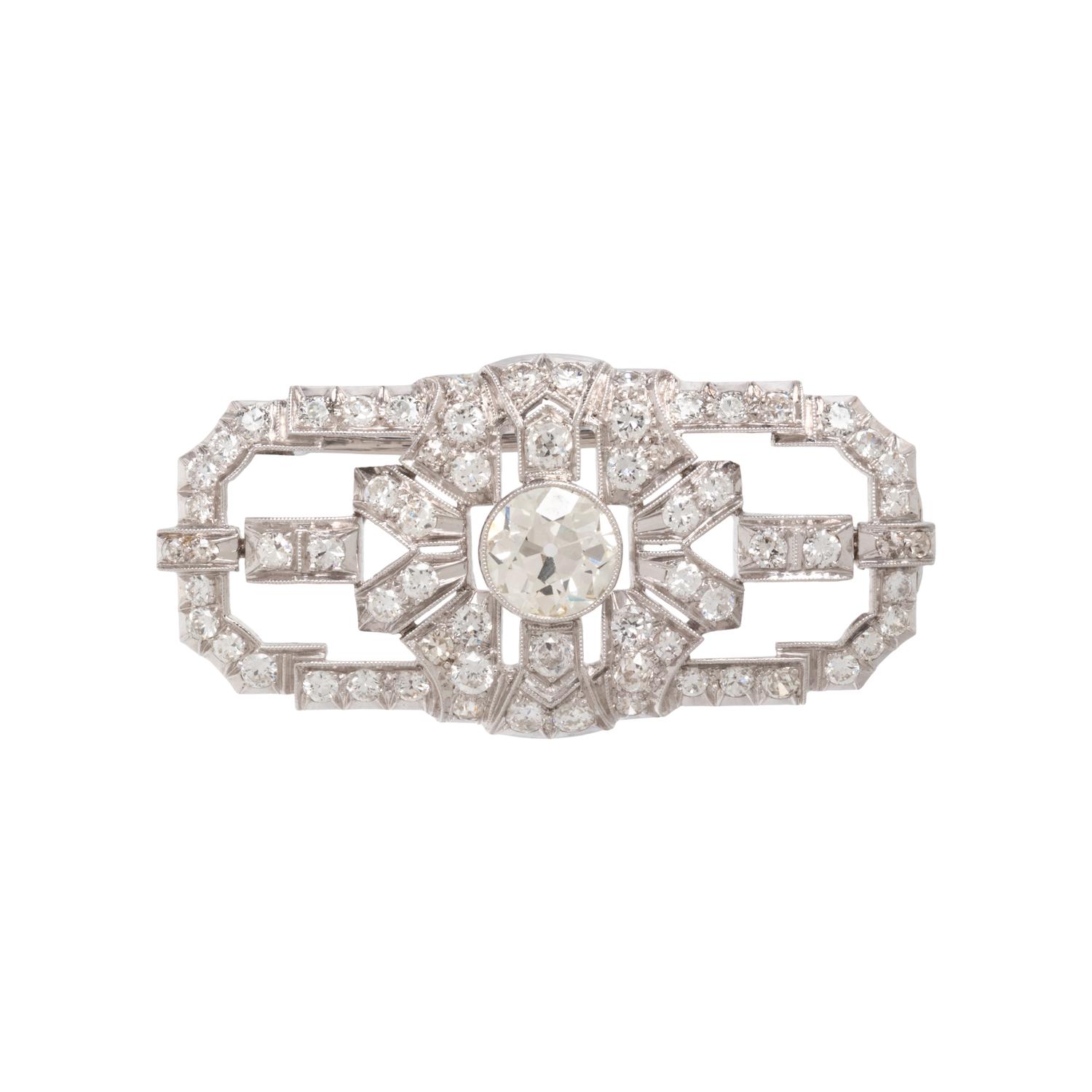 WHITE GOLD AND DIAMOND PENDANT/BROOCH