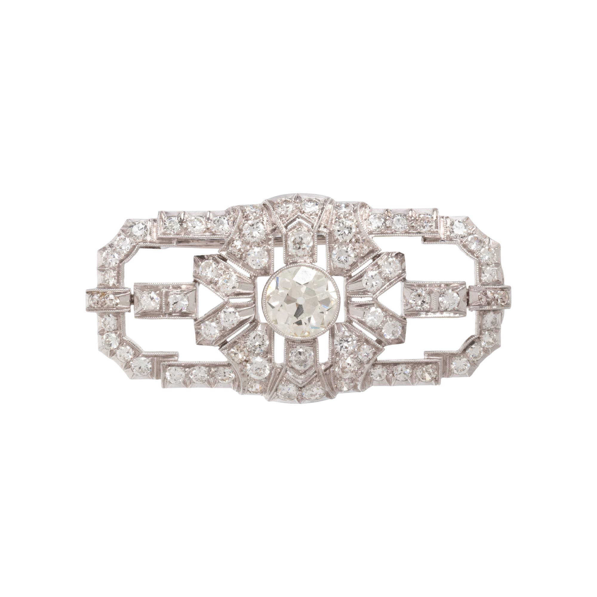 WHITE GOLD AND DIAMOND PENDANT/BROOCH