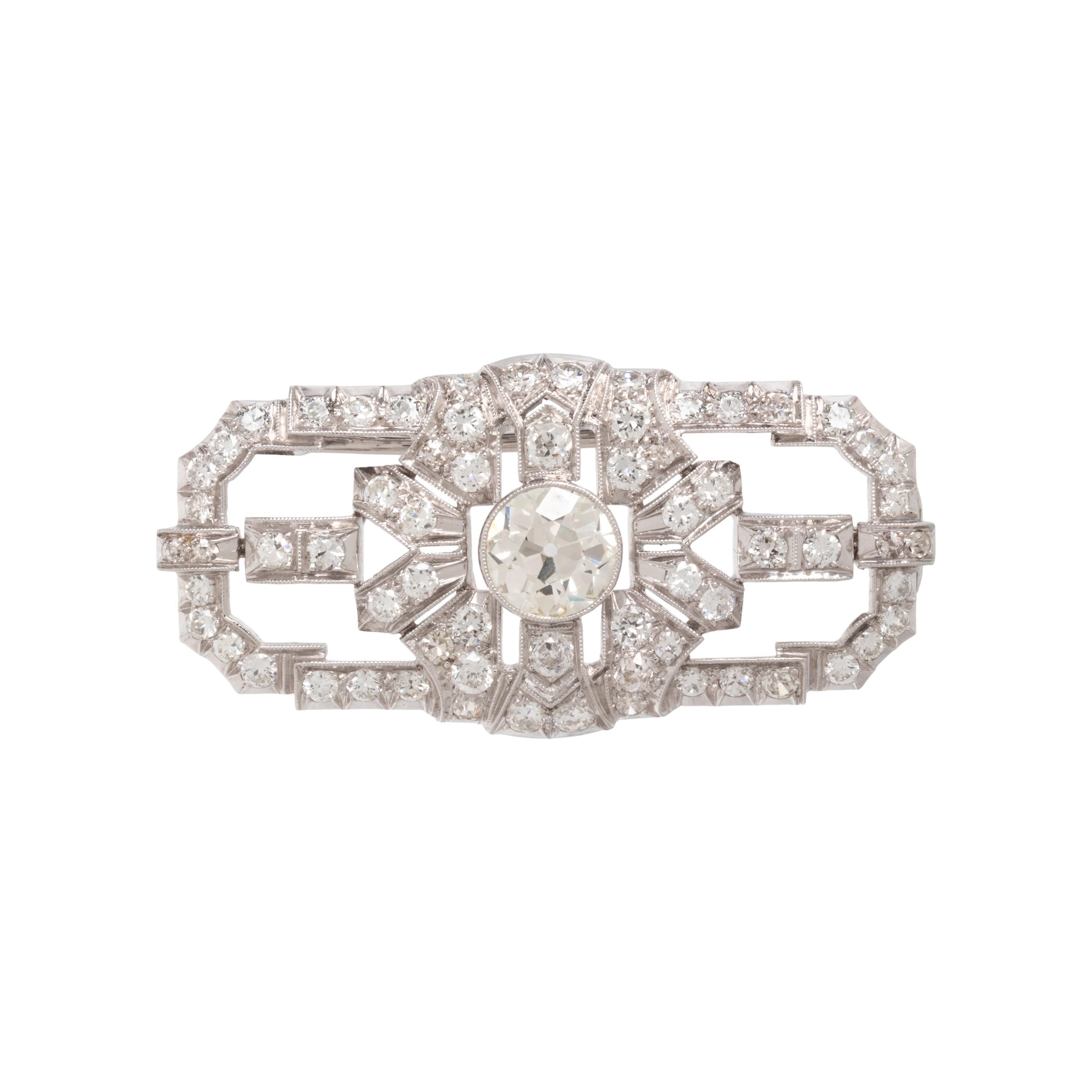WHITE GOLD AND DIAMOND PENDANT/BROOCH
