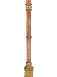 A Gilt Metal and Iridescent Glass Floor Lamp