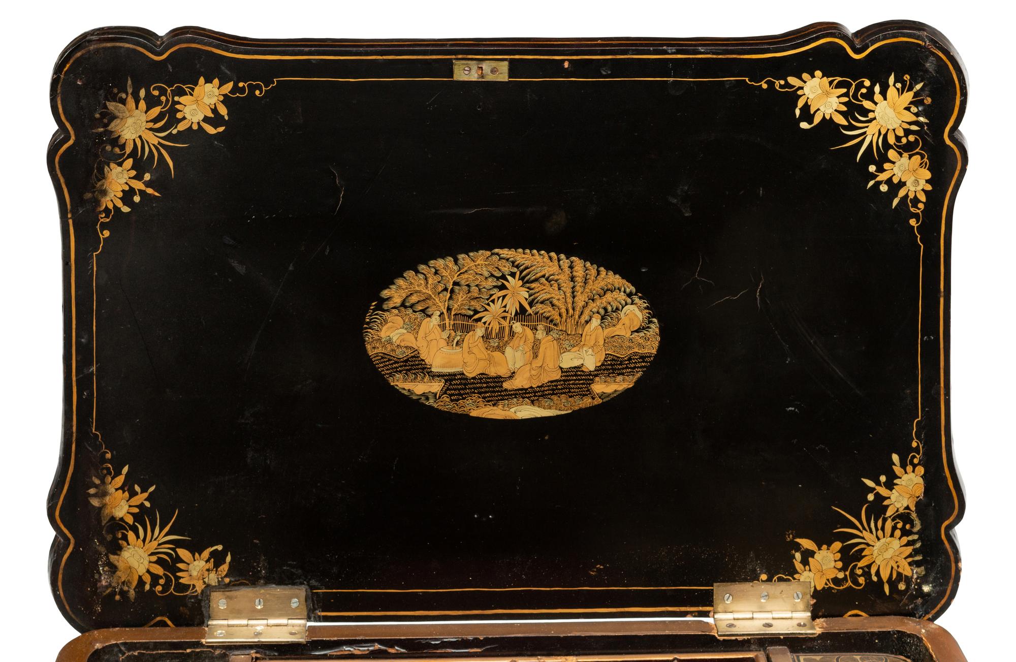 A Chinese Export Lacquered Work Table