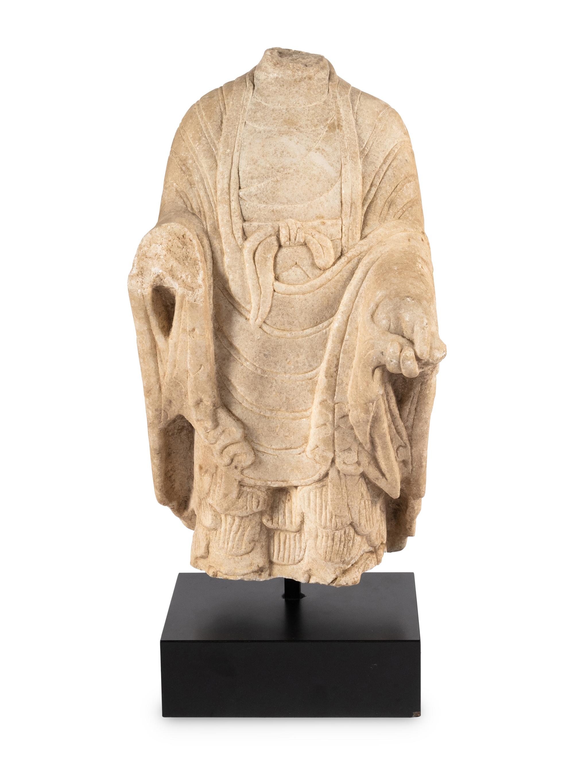 A Chinese Marble Bust of Buddha