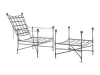 A Painted Steel Patio Furniture Suite
