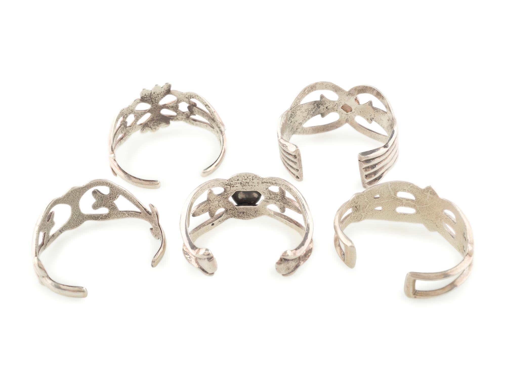 Navajo Sand Cast Silver Cuff Bracelets