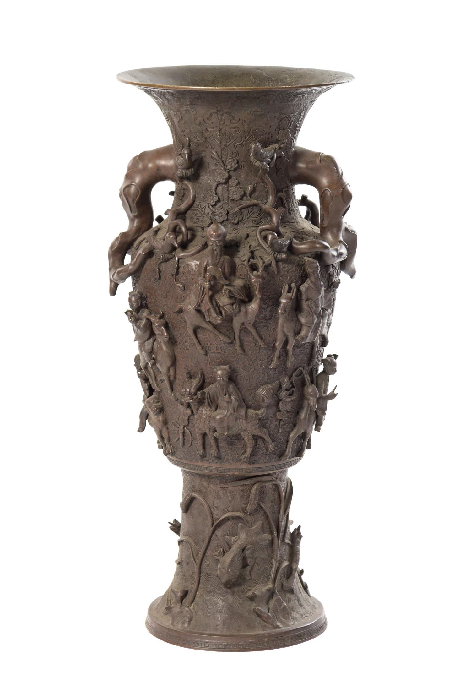 A Large Chinese Bronze Vase 17TH/18TH CENTURY Height 33 1/4 inches. — 17TH/18TH CENTURY