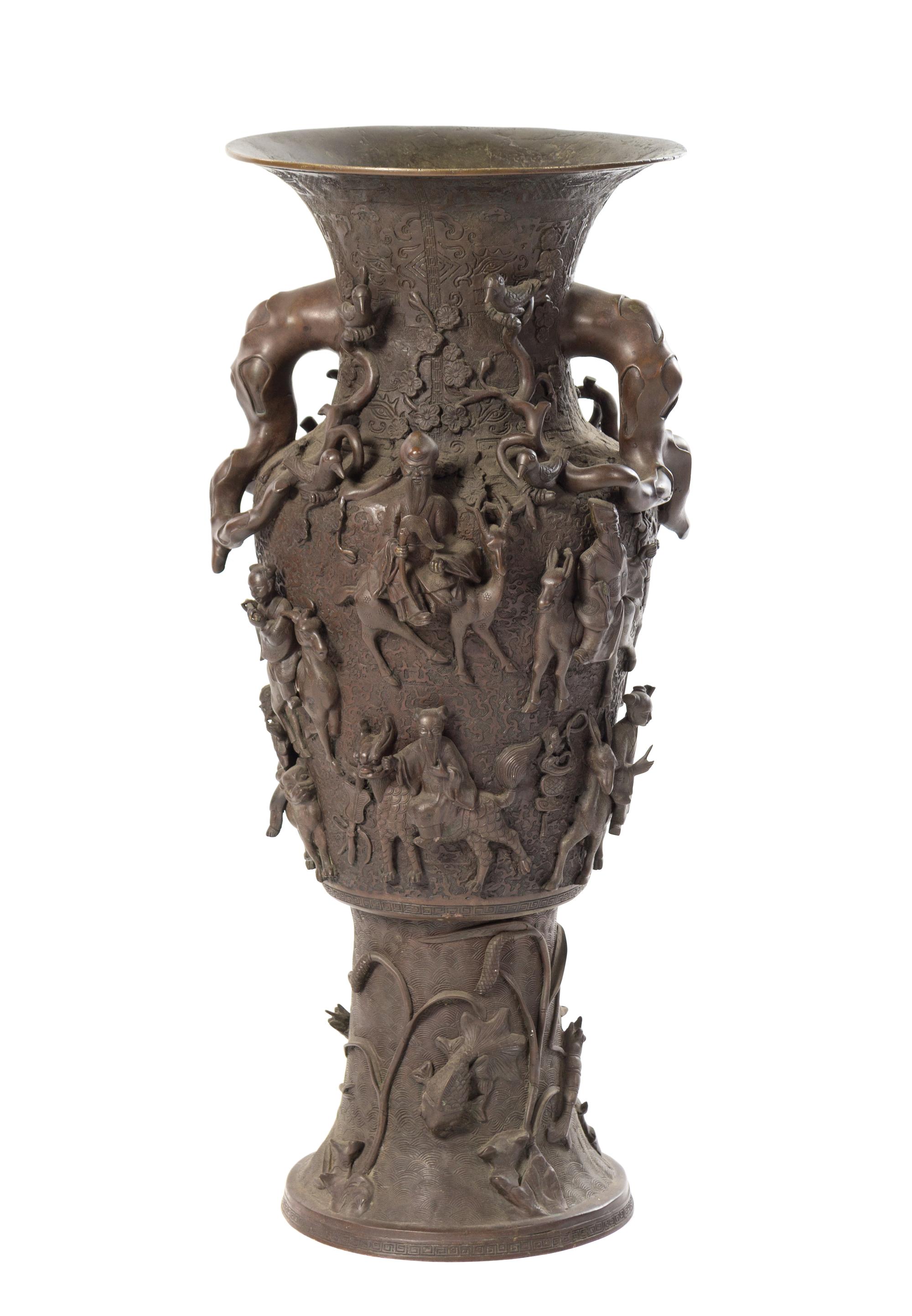 A Large Chinese Bronze Vase 17TH/18TH CENTURY Height 33 1/4 inches. — 17TH/18TH CENTURY