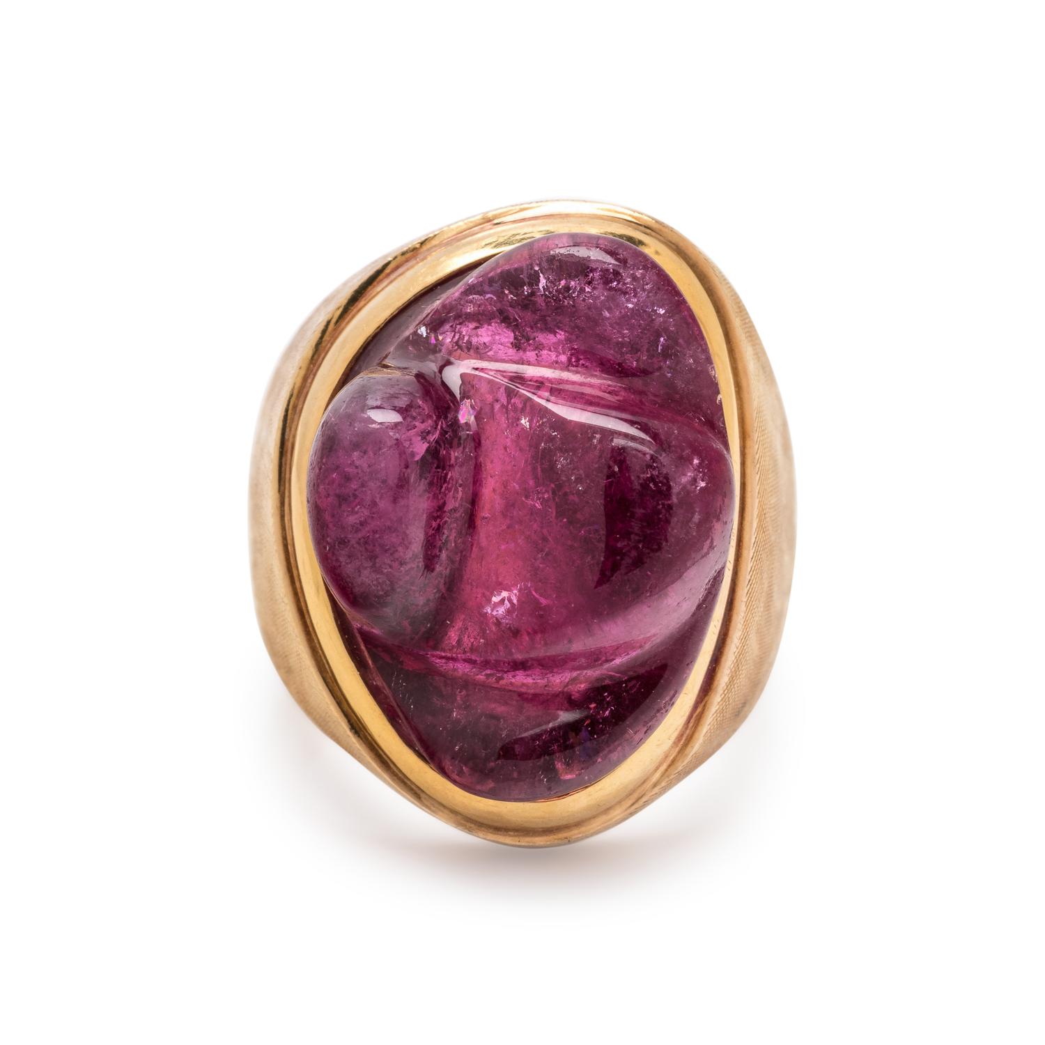 BURLE MARX, YELLOW GOLD AND TOURMALINE RING