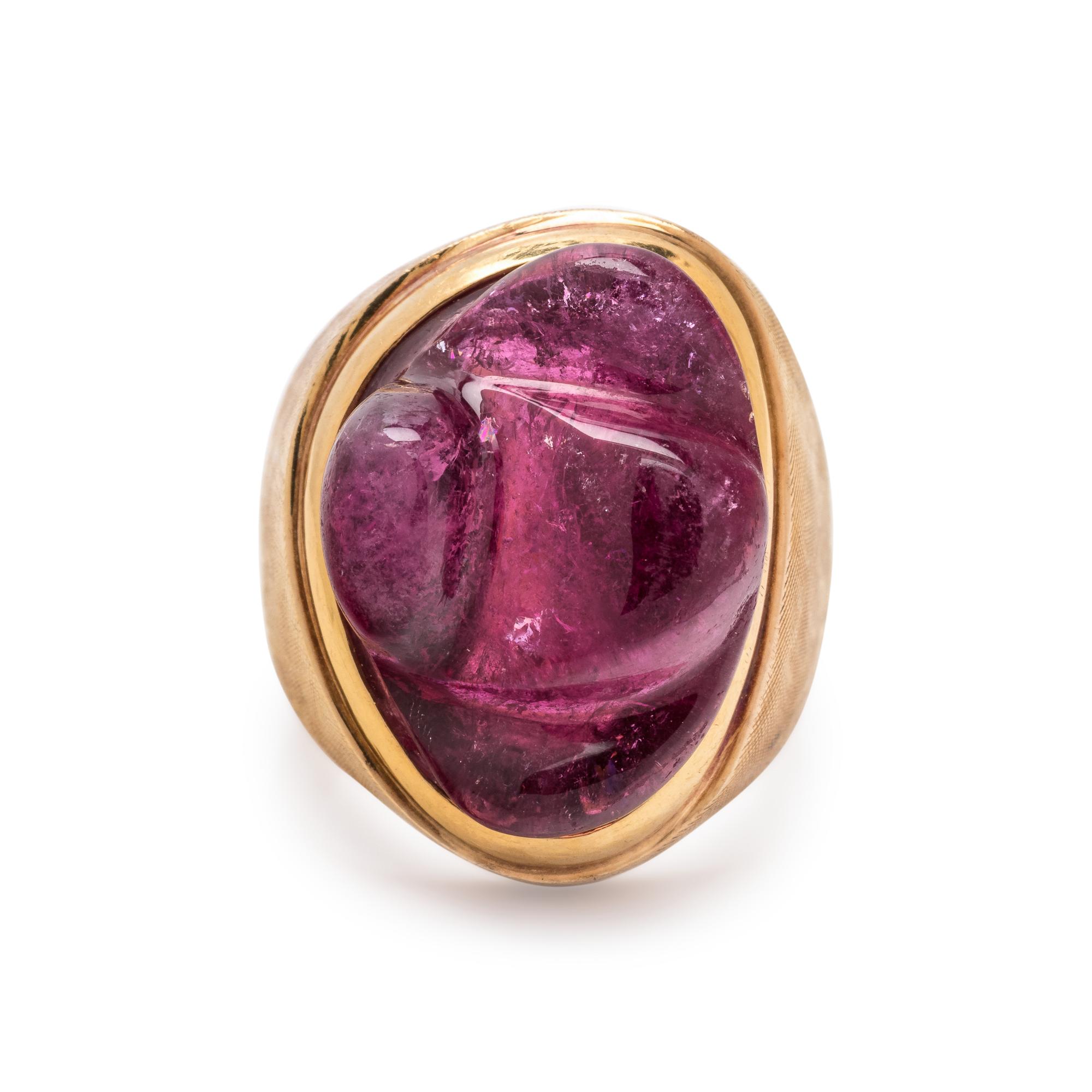 BURLE MARX, YELLOW GOLD AND TOURMALINE RING
