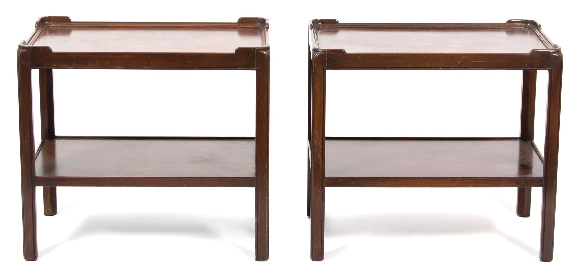 A Pair of Georgian Style Mahogany Side Tables Height 24 x width 17 x depth 27 inches. — 20TH CENTURY