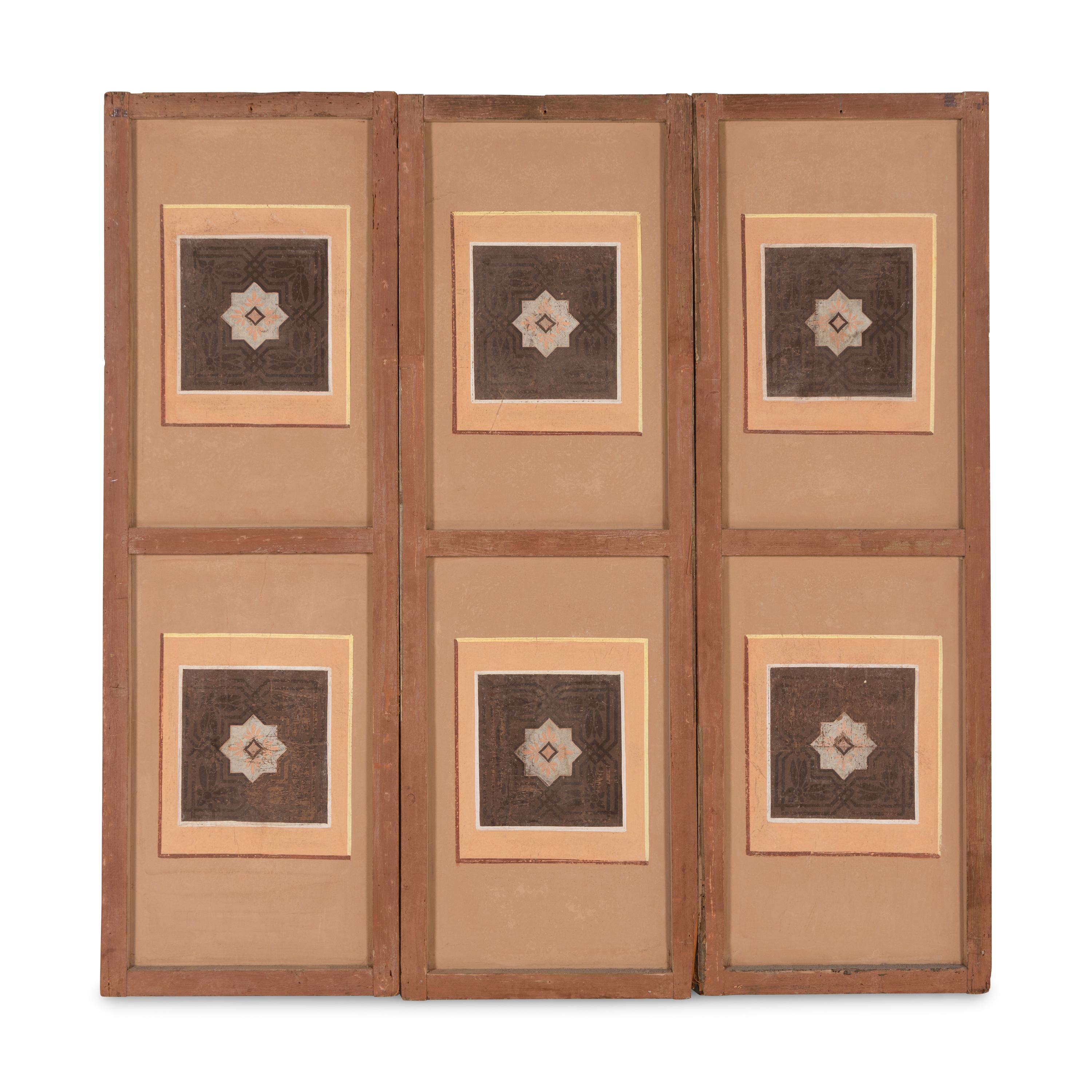 A Set of Three French Neoclassical Wallpaper Panels