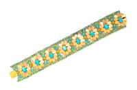 An 18 Karat Yellow Gold and Turquoise Bracelet, 27.20 dwts.