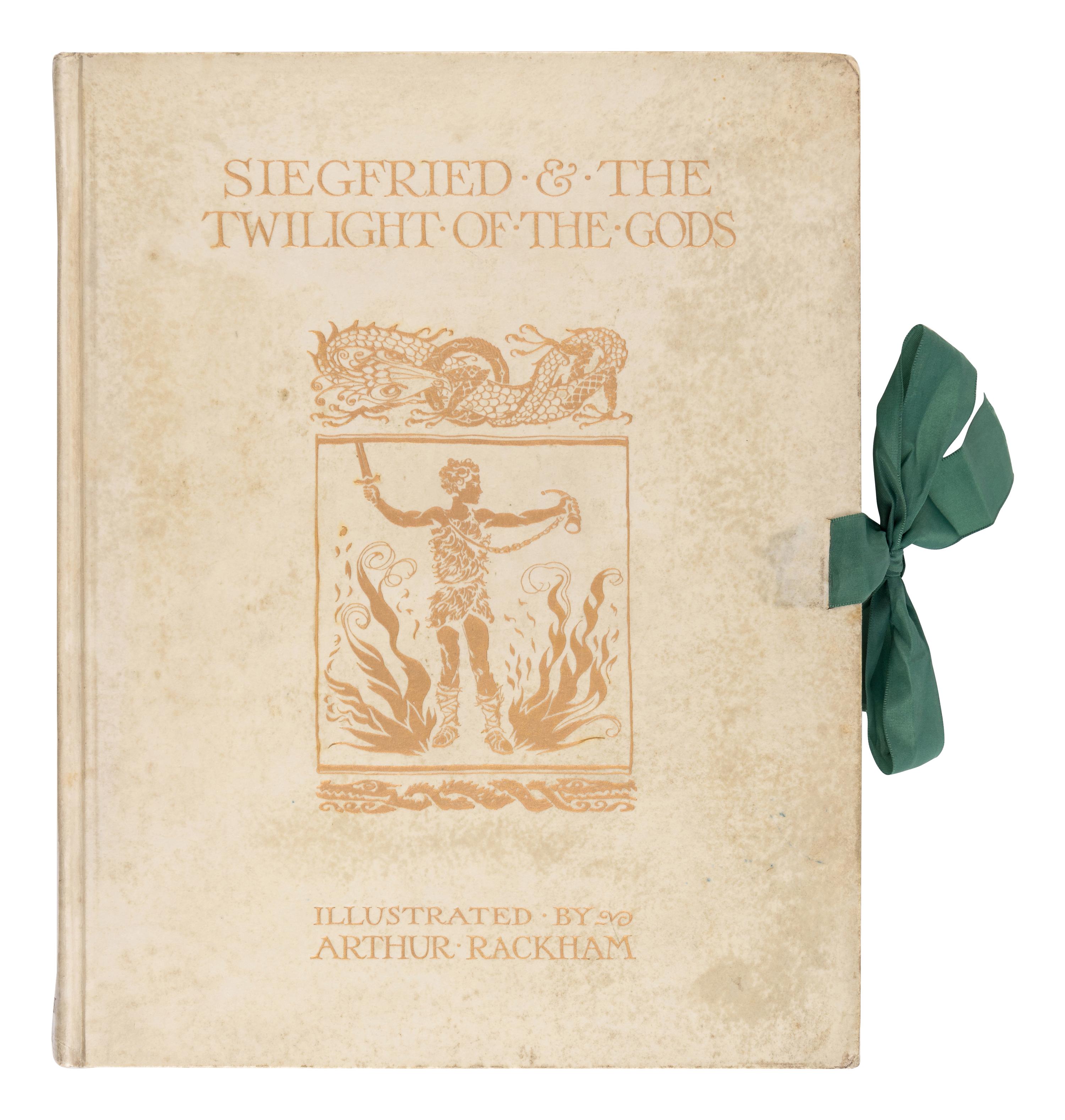 [RACKHAM, Arthur (1867-1939), illustrator]. WAGNER, Richard (1813-1883). [The Ring of the Niblung]. The Rhinegold & the Valkyrie. -- Siegfried & the Twilight of the Gods . Margaret Armour, translator. London and New York: William Heinemann and Doubleday Page & Co., 1910, 1911.