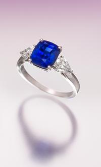 A Fine Platinum, Sapphire and Diamond Ring, 2.30 dwts.