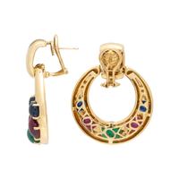 SEAMAN SCHEPPS, MULTIGEM AND YELLOW GOLD EARRINGS