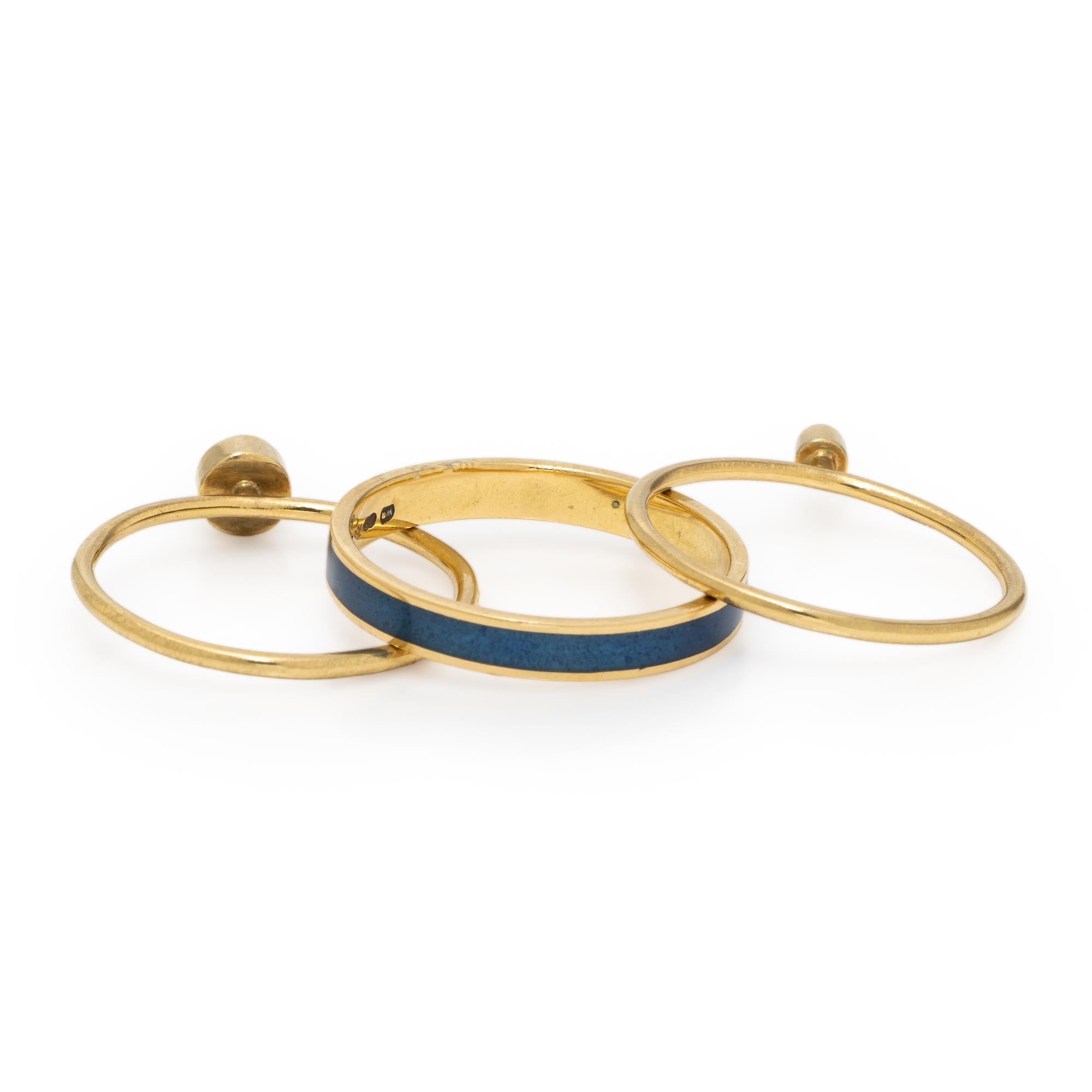 Wendy Ramshaw, Ring Set of Three Yellow Gold Stacking Rings