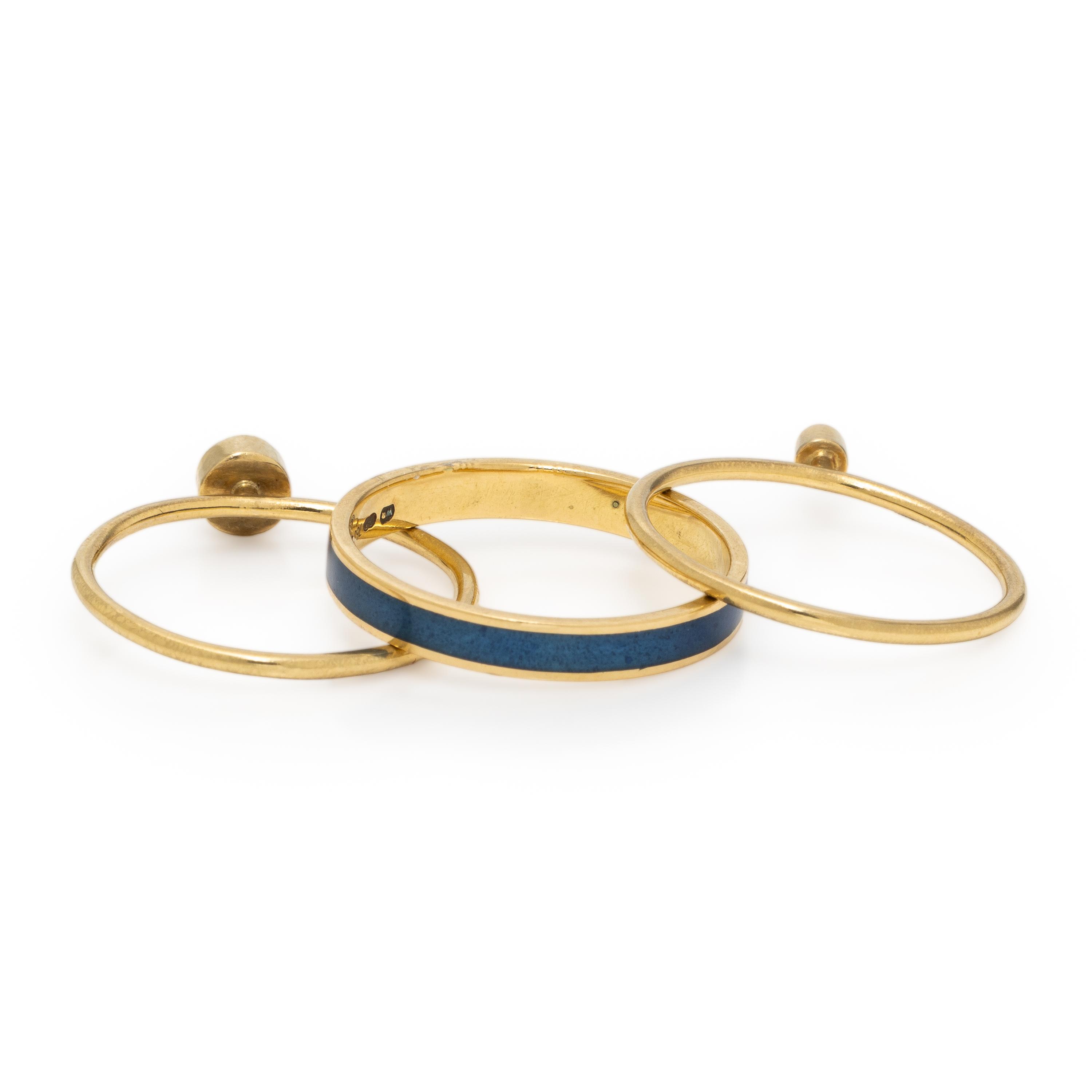 Wendy Ramshaw, Ring Set of Three Yellow Gold Stacking Rings