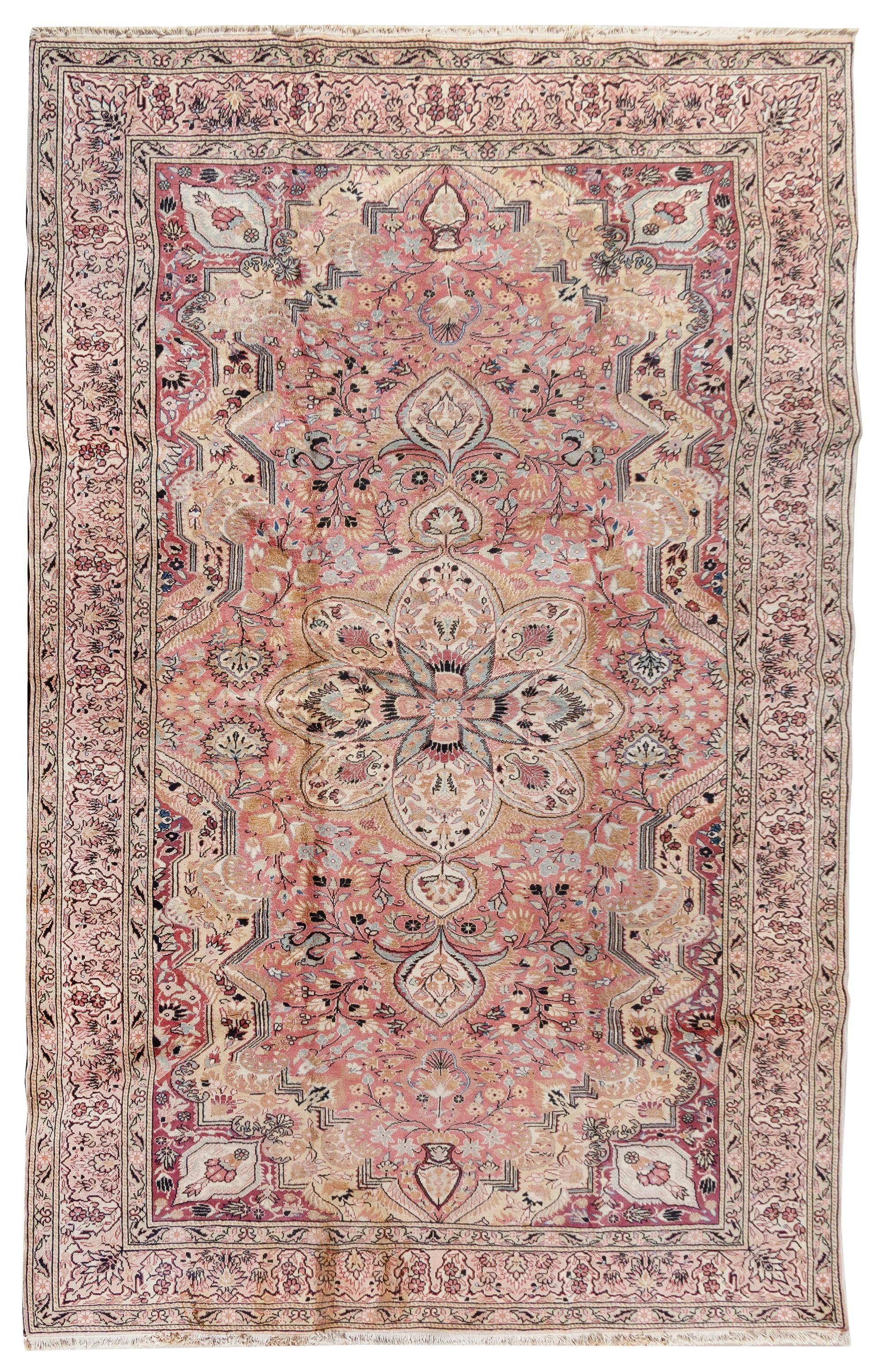 A Turkish Ghiordes Wool Rug Approximately 9 feet x 6 feet. — FIRST HALF 20TH CENTURY