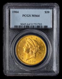 A United States 1904 Liberty Head $20 Gold Coin