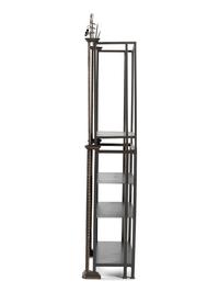 A Cast Iron and Bronze Nautical Themed Three-Tiered Bookshelf