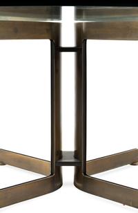 A Modern Bronze and Glass Dining Table