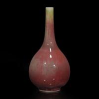 A fine Chinese "Peach bloom"-glazed bottle vase 豇豆红纸槌瓶 Kangxi six-character mark ?????