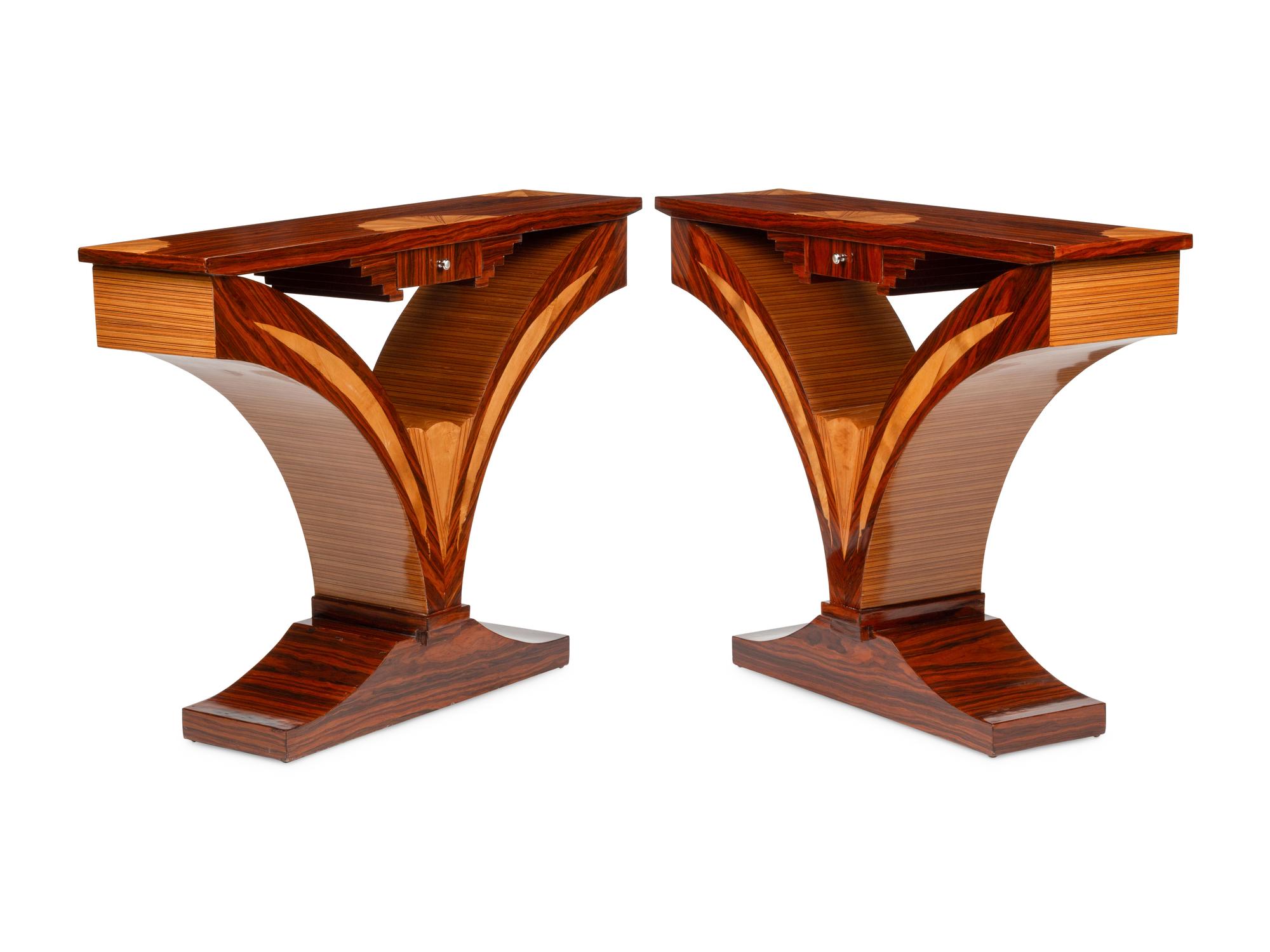 A Pair of Art Deco Style Console Tables