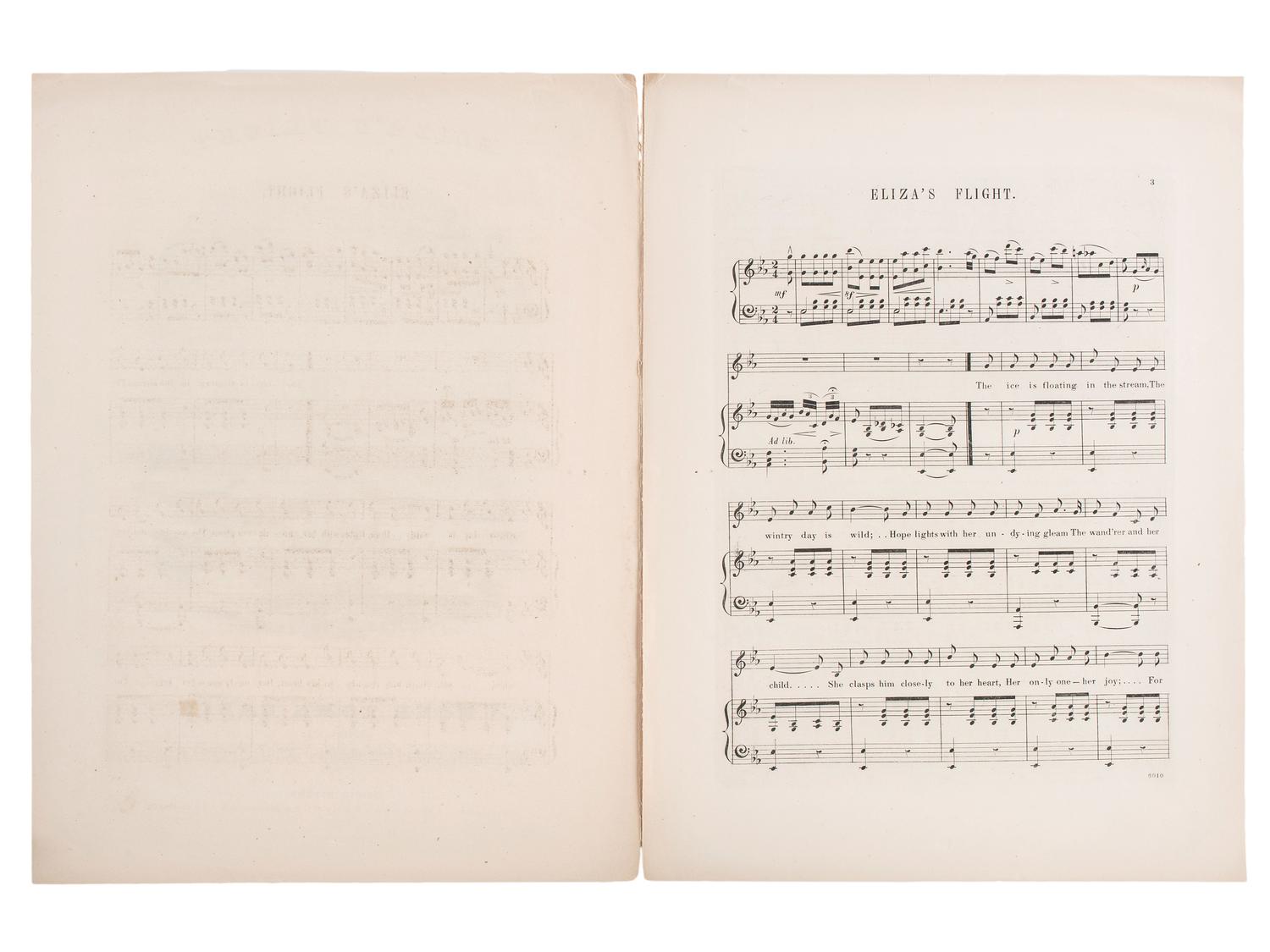 [MUSIC] -- [THEATER]. A group of three broadsides and two pieces of sheet music from Uncle Tom's Cabin, comprising: