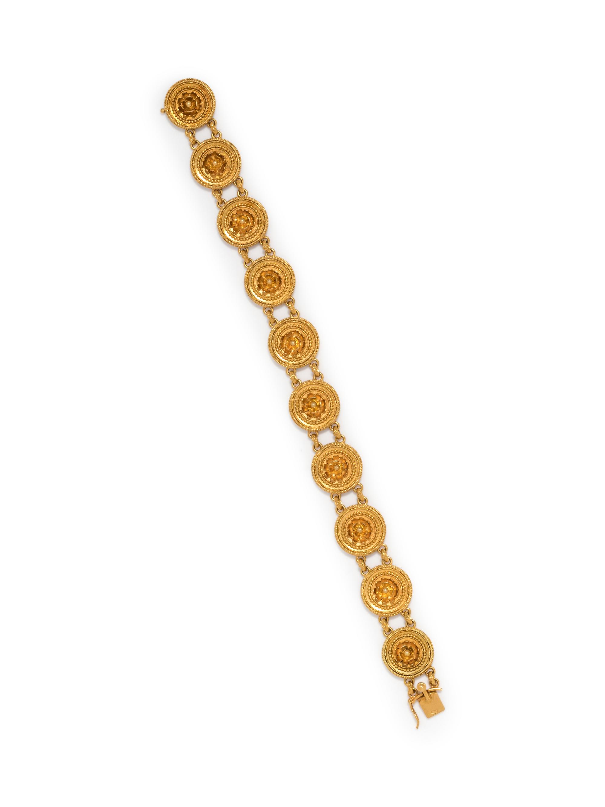 CASTELLANI, ARCHAEOLOGICAL REVIVAL, YELLOW GOLD BRACELET