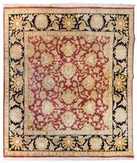 A Sarouk Style Wool Rug 8 feet 1 inch x 8 feet 1 inch.