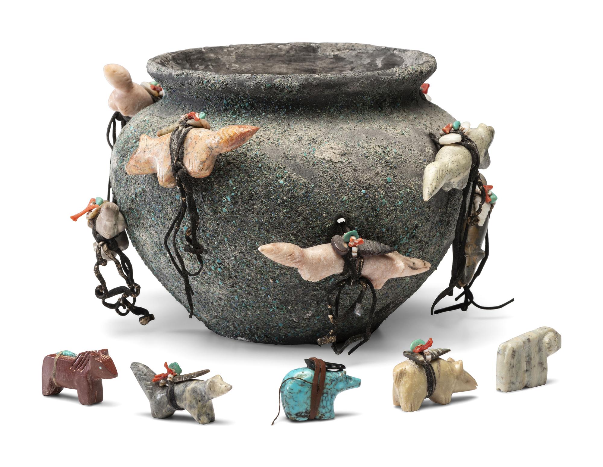Zuni Fetish Pottery Jar