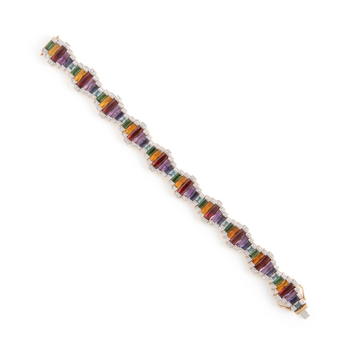 Bellarri, Multigem, Diamond and Yellow Gold Bracelet