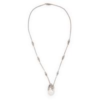 Bunda, Cultured Baroque Pearl, Diamond, and White Gold Pendant Necklace