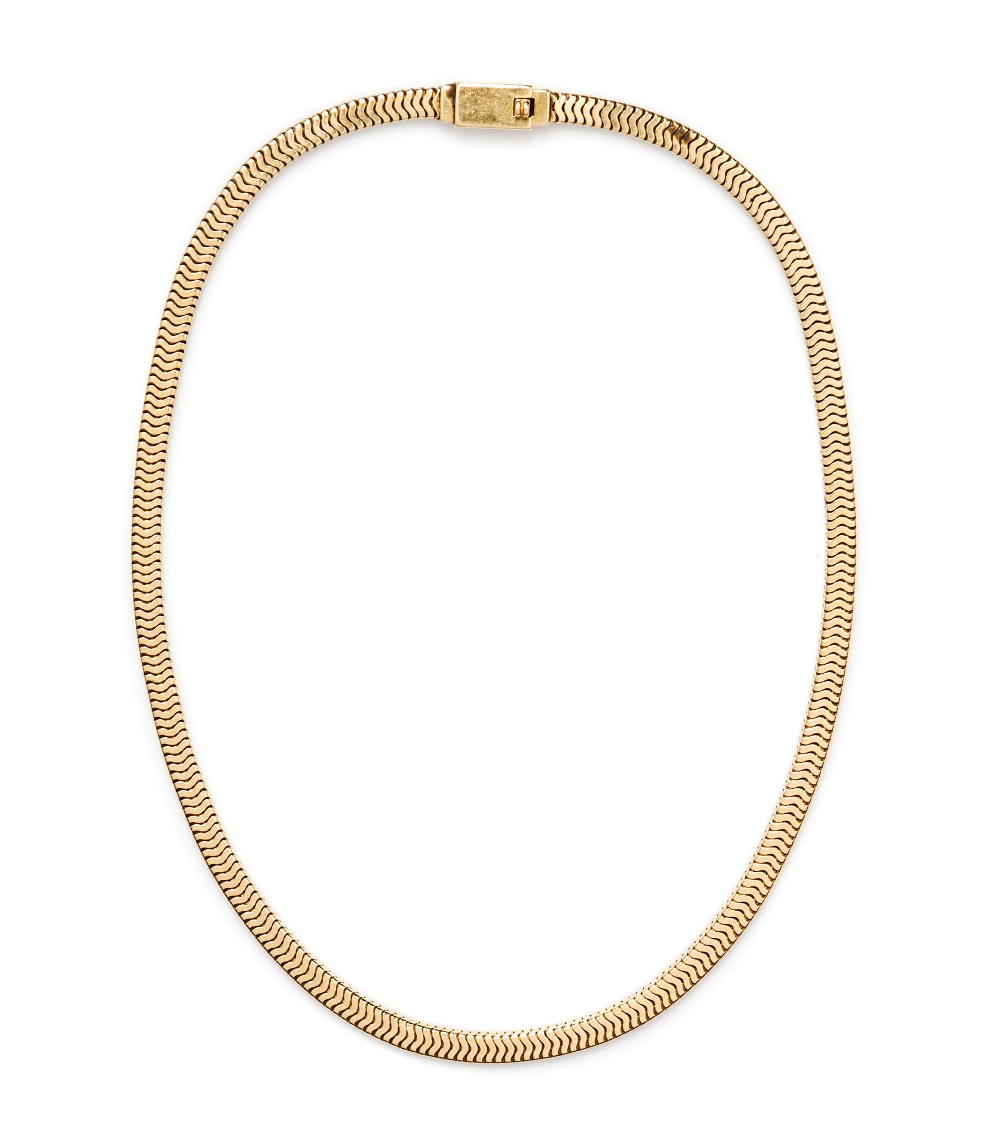 A 14 Karat Yellow Gold Square Snake Chain Necklace, Forstner. 23.00 dwts.
