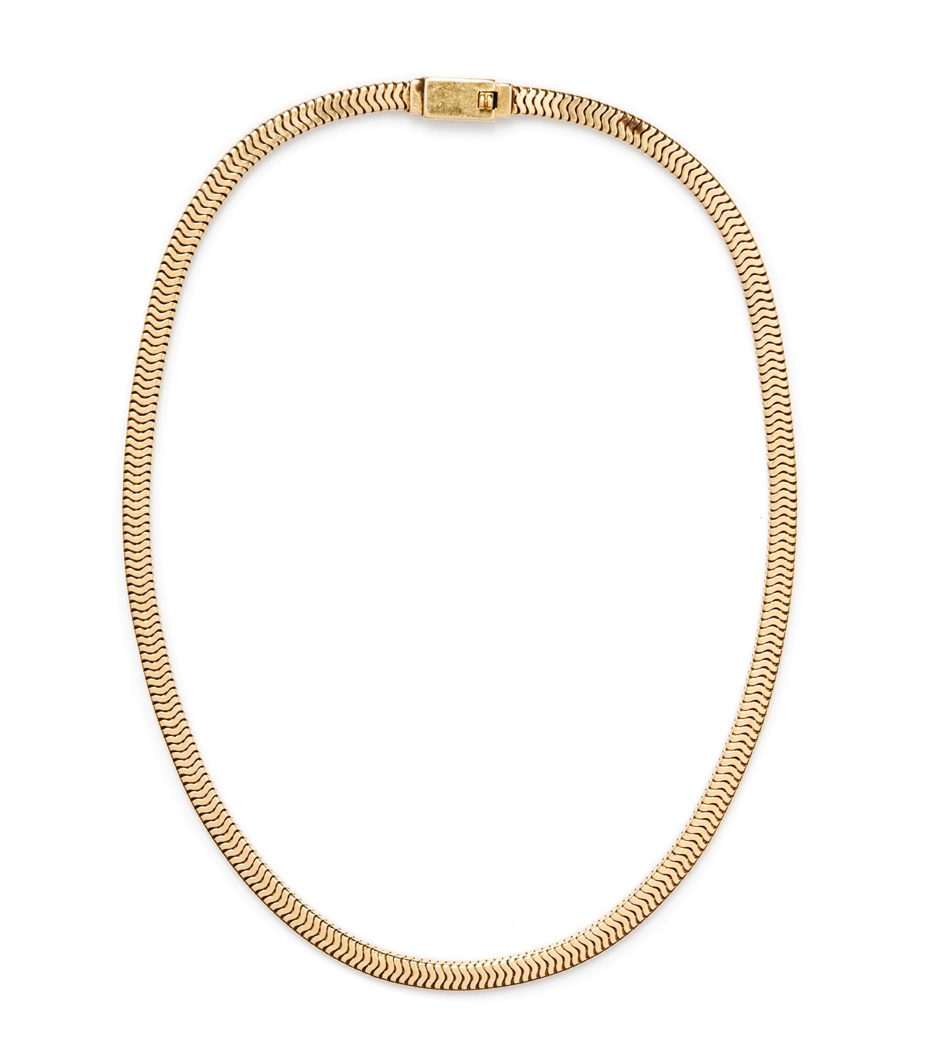 A 14 Karat Yellow Gold Square Snake Chain Necklace, Forstner. 23.00 dwts.