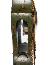 A Louis XV Gilt Metal Mounted Green-Painted Bracket Clock and Bracket